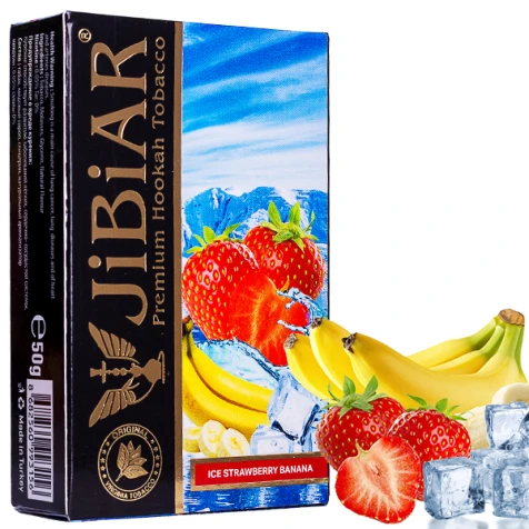Табак Jibiar Ice Banana Strawberry (Банан Клубника Лед) 50гр