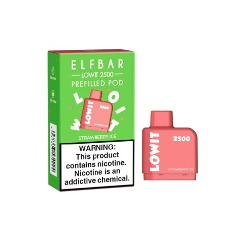 Заправлений Картридж Elf Bar Lowit 2500 Strawberry Ice (Полуниця Лід)