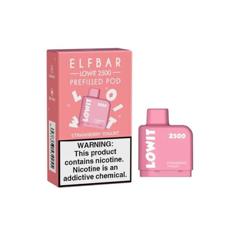 Заправлений Картридж Elf Bar Lowit 2500 Strawberry Yogurt (Полуничний Йогурт)