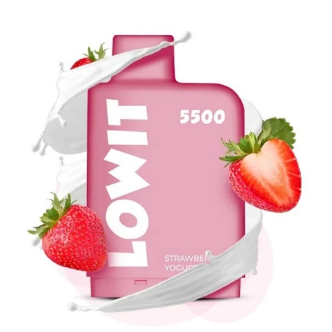 Заправлений Картридж Elf Bar Lowit 5500 Strawberry Yogurt (Полуничний Йогурт)