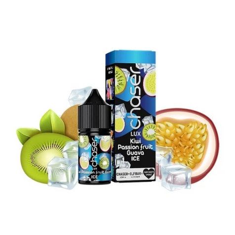 Солевая жидкость Chaser Lux Kiwi Passion Fruit Guava Ice (Киви Маракуйя Гуава Лёд) 30 мл