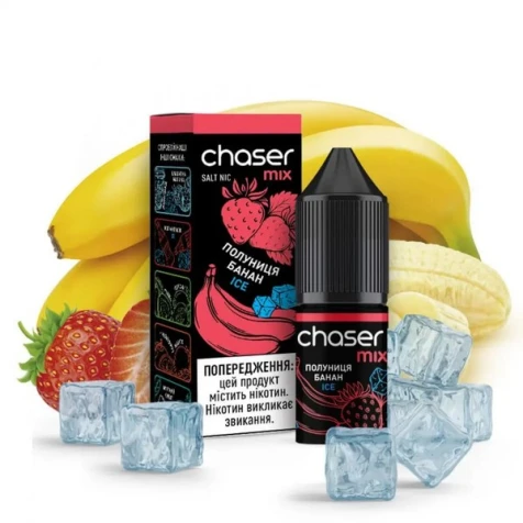 Сольова рідина Chaser Mix Strawberry Banana Ice (Полуниця Банан Лід) 10 мл