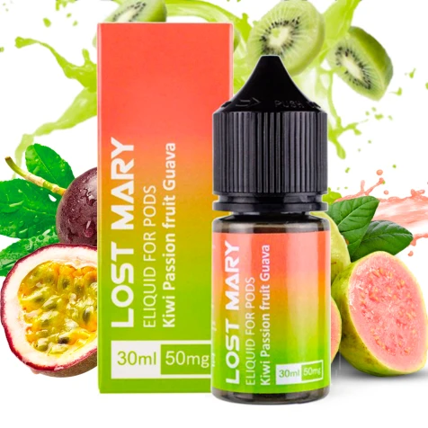 Солевая жидкость Lost Mary Kiwi Passion Fruit Guava (Киви Маракуйя Гуава) 30 мл
